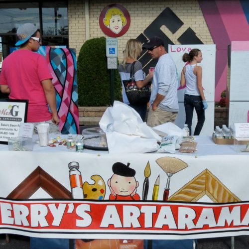 A Painting Workshop outside Jerry's Artarama of Lawrenceville, NJ