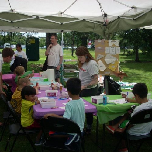 A Kids' Art Class outside of Jerry's Artarama of Norwalk, CT