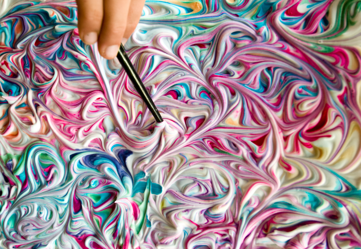 Shaving Cream Paint for Toddlers is a Fun Sensory Art Project!